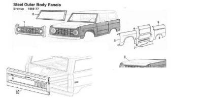 66-77 Classic Bronco - Classic Bronco Replacement Body Parts - Steel Outer Body Panels 1-11