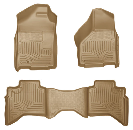 Husky Liners 03-08 Dodge Ram 1500/2500/3500 Quad Cab WeatherBeater Combo Tan Floor Liners