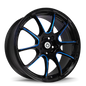 Konig Illusion 18x8 5x114.3 ET45 Black/Ball Cut Blue