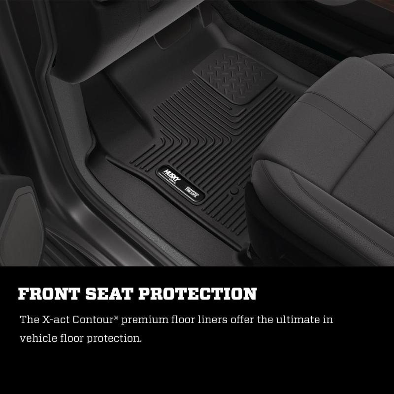 Husky Liners 14-15 Chevy Silverado Double Cab X-Act Contour Black 2nd Row Floor Liners