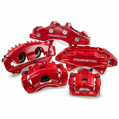 Power Stop 11-19 Chevrolet Silverado 2500 HD Rear Red Calipers w/Brackets - Pair