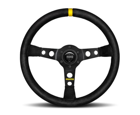 Momo MOD07 Steering Wheel 350 mm -  Black Suede/Black Spokes/1 Stripe