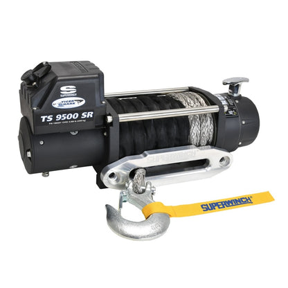 Superwinch 9500 LBS 12V DC 3/8in x 80ft Synthetic Rope Tiger Shark 9500 Winch