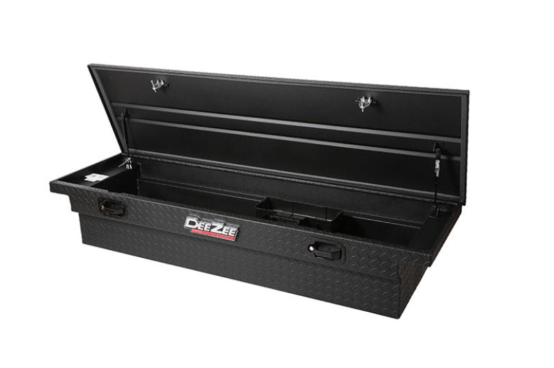 Deezee Universal Tool Box - Red Crossover - Single Lid Black BT Pull Handle (Low/Txt Blk)