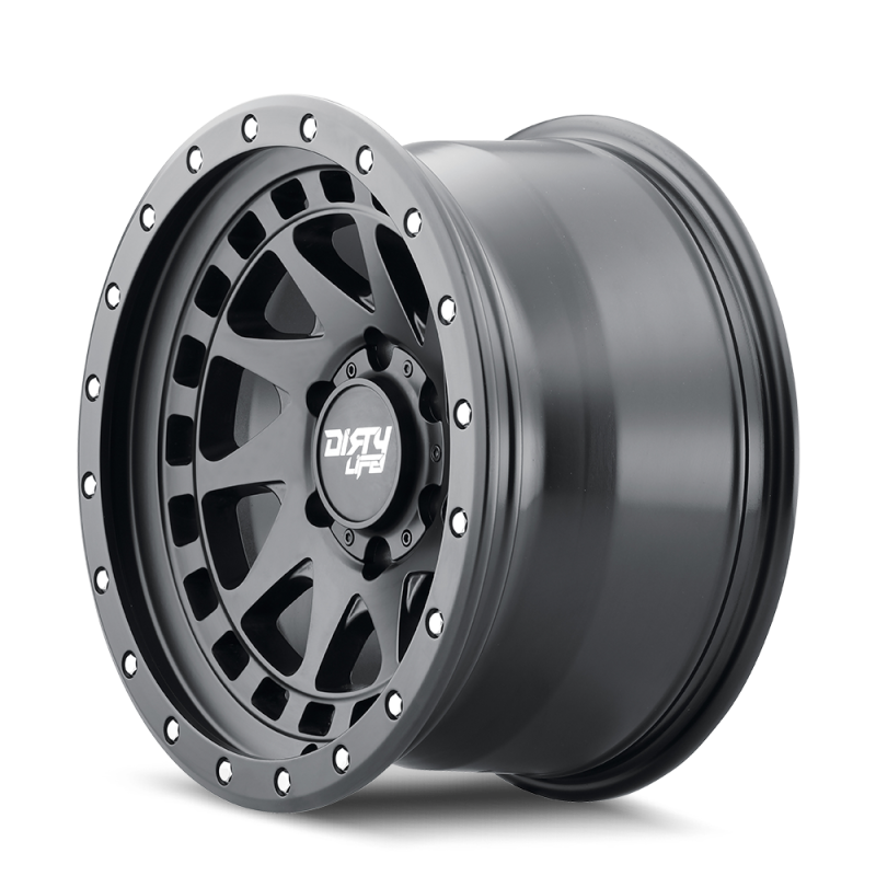 Dirty Life 9311 Enigma Pro 17x9/5x127 BP/-12mm Offset/71.5mm Hub Matte Black Wheel - Beadlock