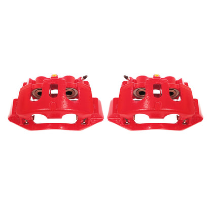 Power Stop 11-19 Chevrolet Silverado 2500 HD Rear Red Calipers w/Brackets - Pair