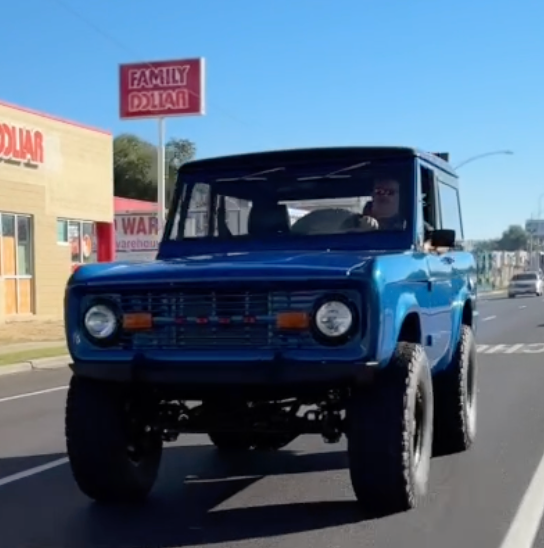 Lifted, Coyote-swapped classic Ford Bronco at Sexton Offroad in Salt Lake City and Park City, UT, combining custom suspension upgrades with powerful modern performance.