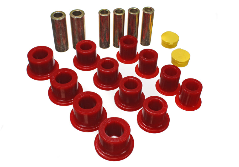 Energy Suspension 00-04 Ford Excursion 4WD / 99-04 F250/F350 4WD Red Front Leaf Spring Bushing Set