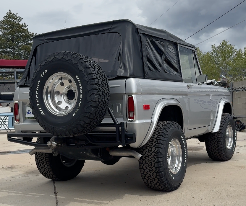 Lifted early Ford Bronco at Sexton Offroad in Salt Lake City and Park City, UT, with custom suspension upgrades for enhanced off-road capability and classic style.