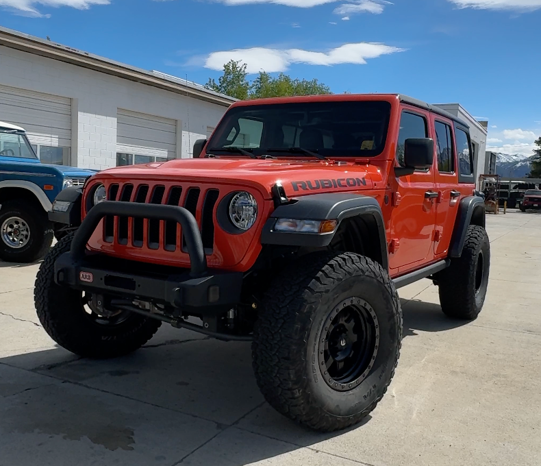 Lifted Jeep Wrangler Rubicon at Sexton Offroad in Salt Lake City and Park City, UT, showcasing custom suspension upgrades for superior off-road performance.