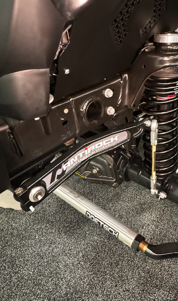 Rock Jock AntiRock sway bar installation at Sexton Offroad in Salt Lake City and Park City, UT, providing enhanced off-road stability and suspension flexibility.