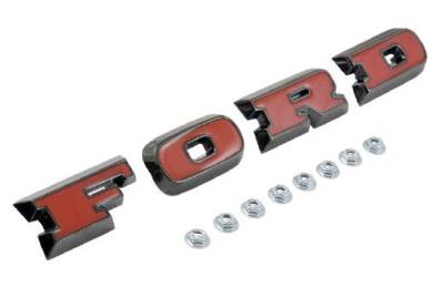 Ford Grille Letters - Black Chrome w/ Red - Image 1